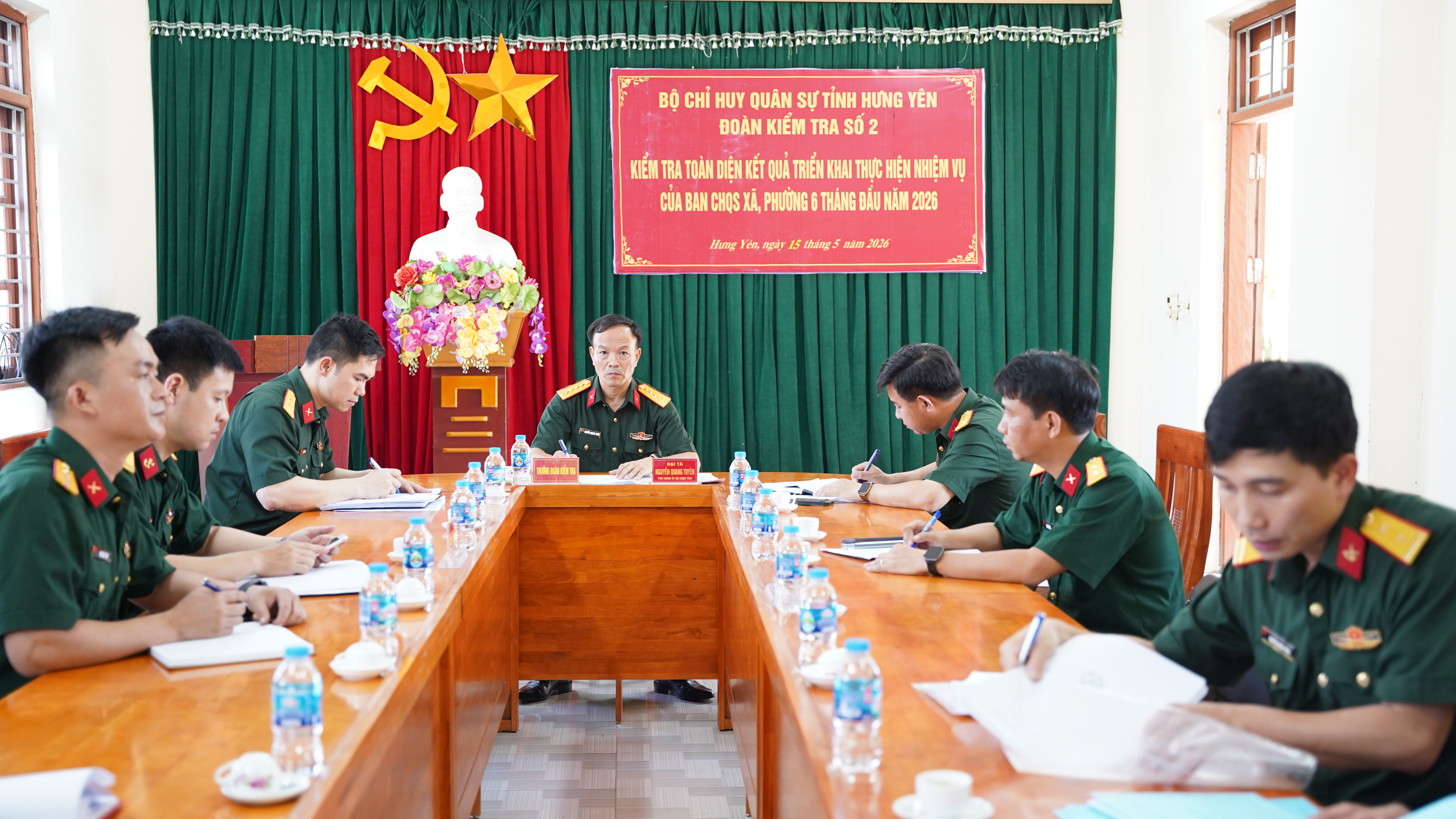 Bộ CHQS tỉnh Hưng Yên kiểm tra toàn diện kết quả thực hiện nhiệm vụ tại Ban CHQS xã Xuân Trúc