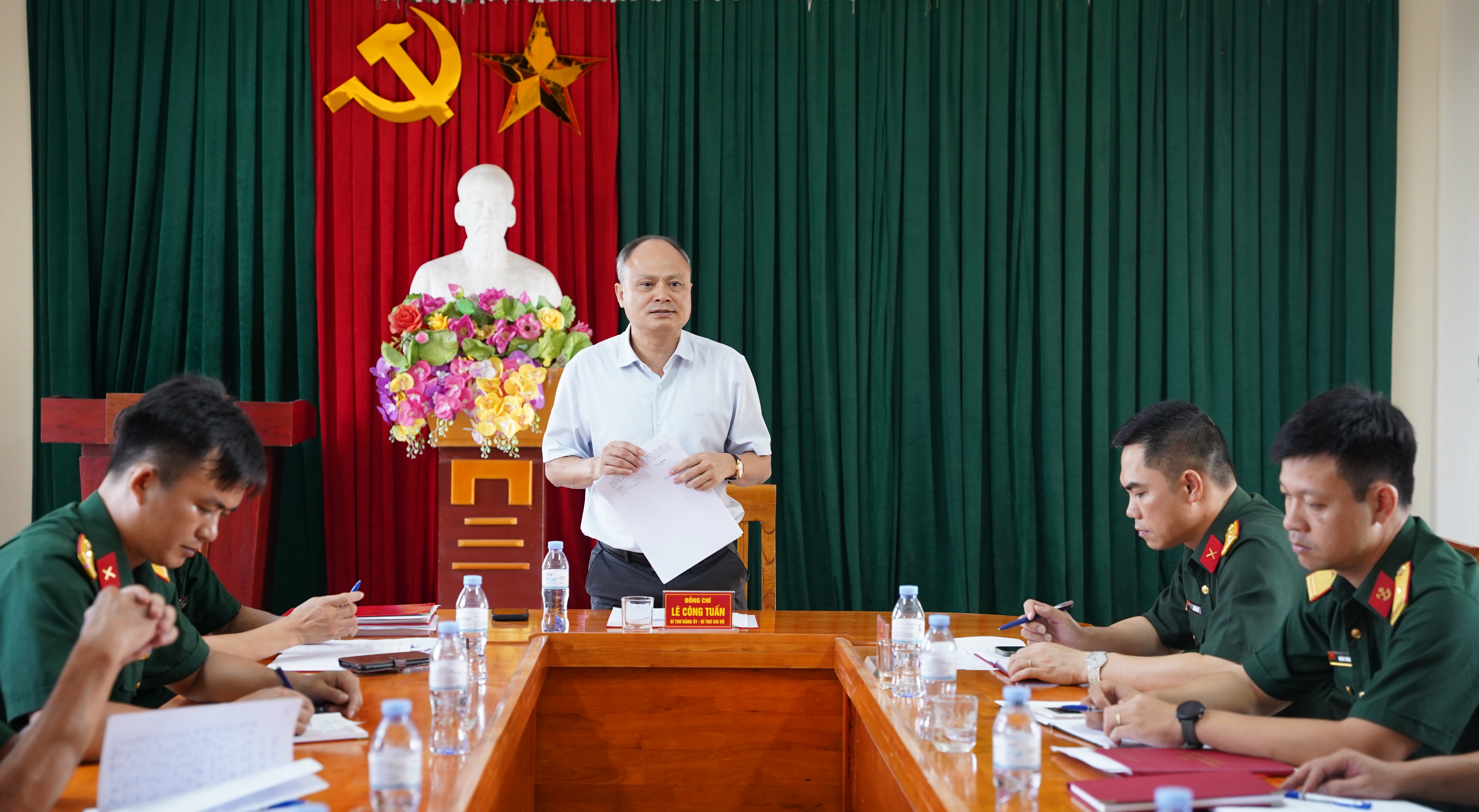 Chi bộ Quân sự xã Xuân Trúc tổ chức sinh hoạt thường kỳ tháng 8/2026