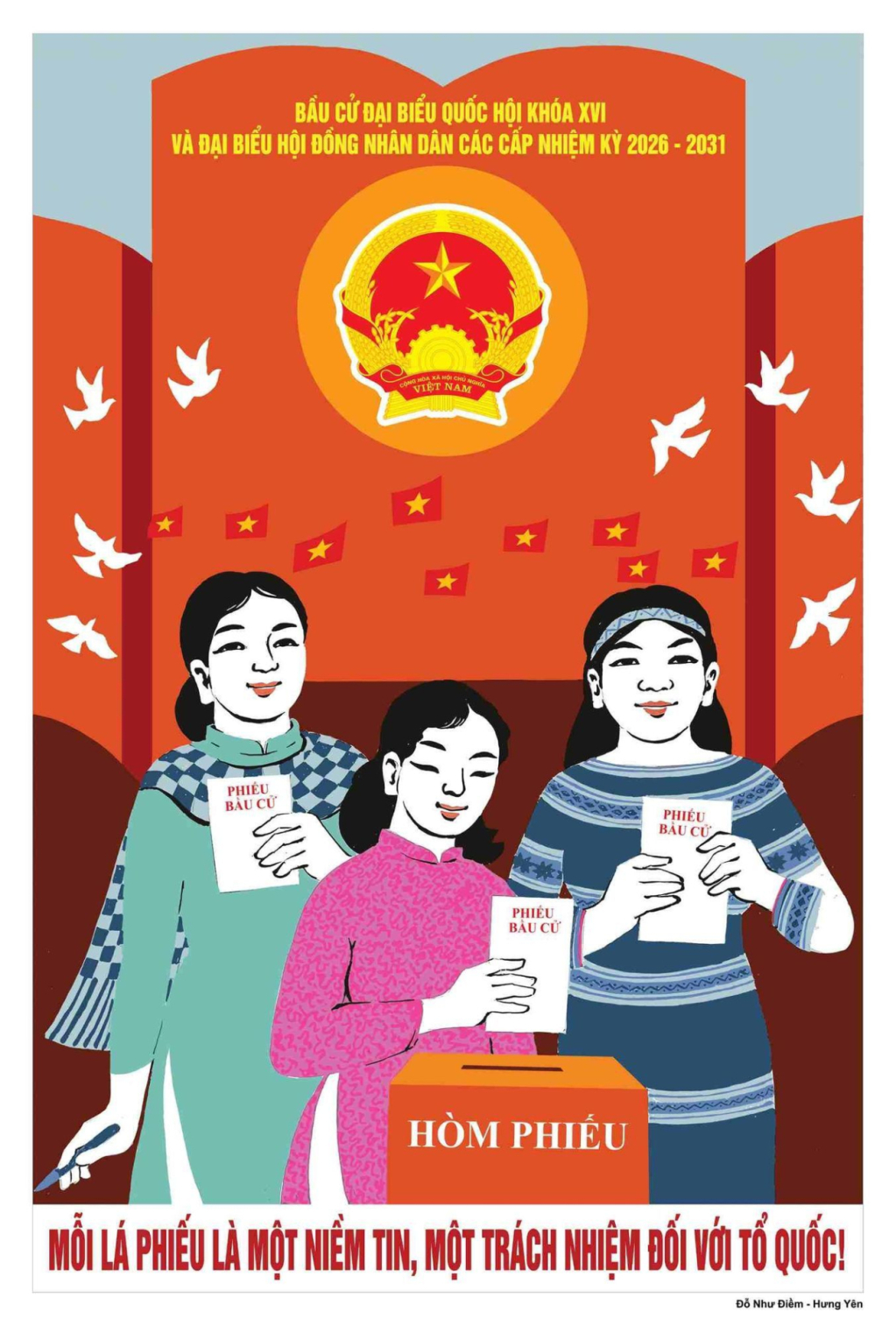 Mỗi cử tri có quyền bỏ một phiếu bầu đại biểu Quốc hội và một phiếu bầu đại biểu HĐND