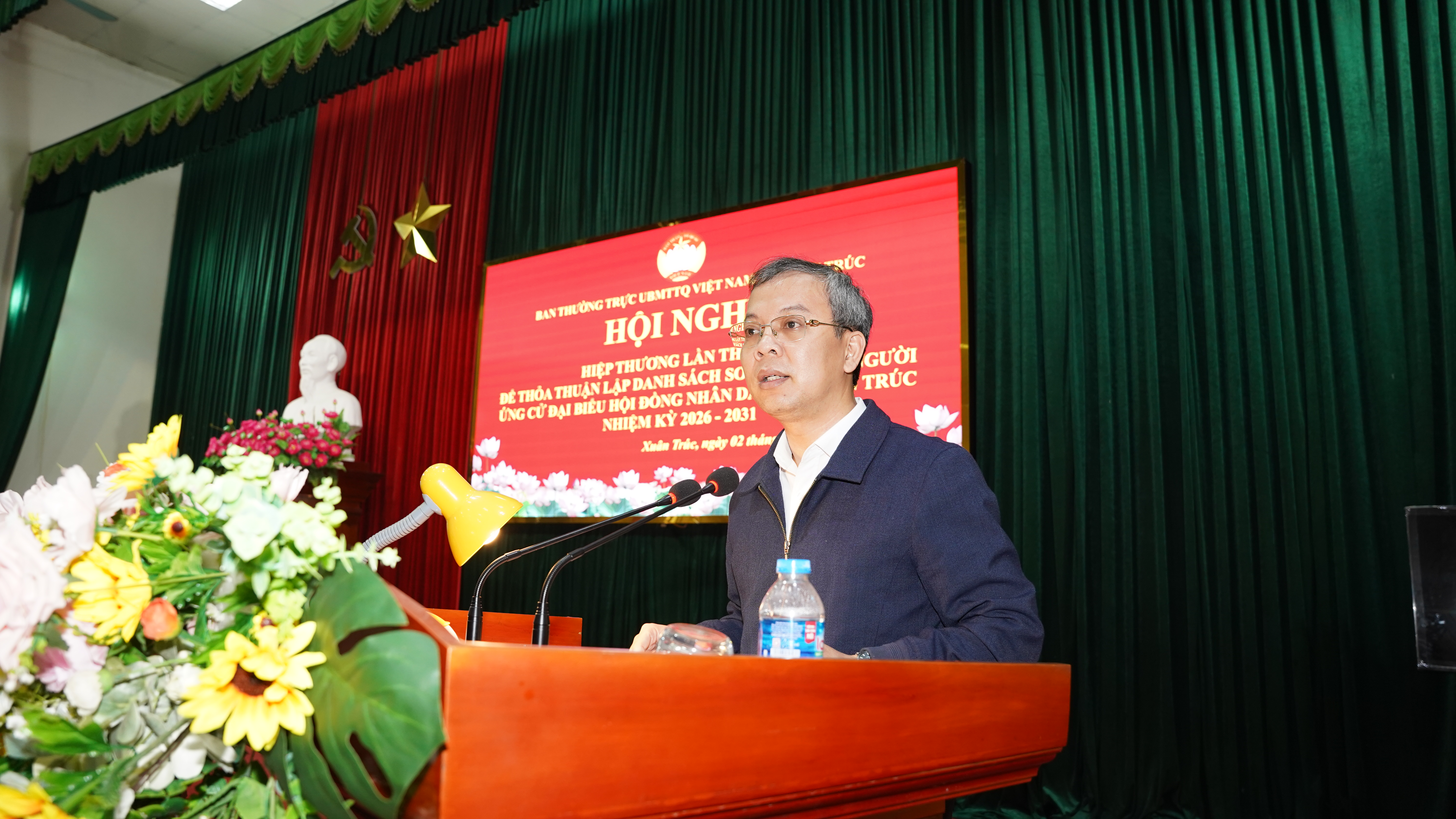 Ban Thường trực Ủy ban MTTQ Việt Nam xã Xuân Trúc tổ chức hội nghị hiệp thương lần thứ hai để thỏa thuận lập danh sách sơ bộ những người ứng cử đại biểu HĐND xã Xuân Trúc nhiệm kỳ 2026–2031.